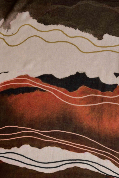 Abstract Art Wool Scarf - Multicolour