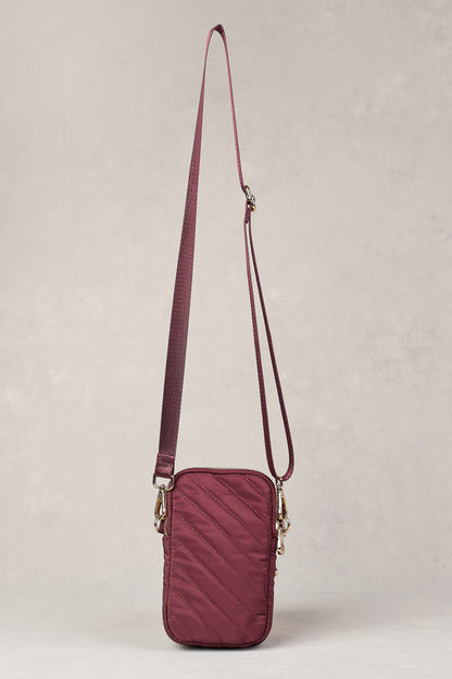 Manon Quilted Phone Bag - Merlot