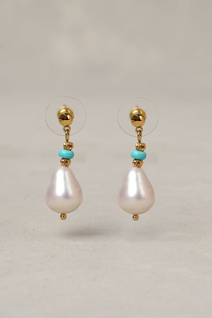 Elise Pearl Drop Earrings - Multicolour