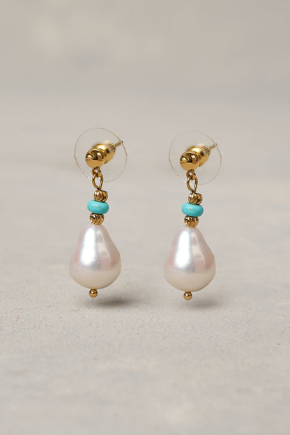 Elise Pearl Drop Earrings - Multicolour
