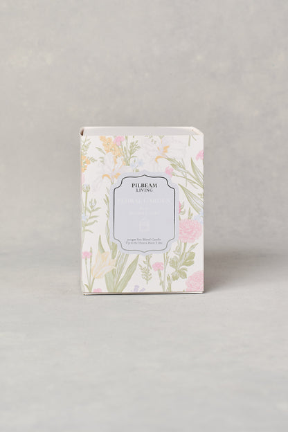 Floral Garden Glass Cloche Candle