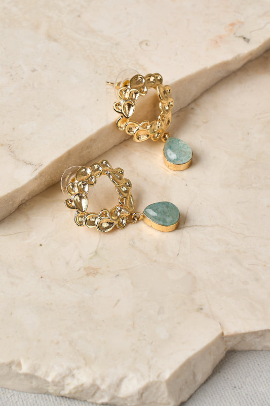 Gold Wreath Drop Earrings