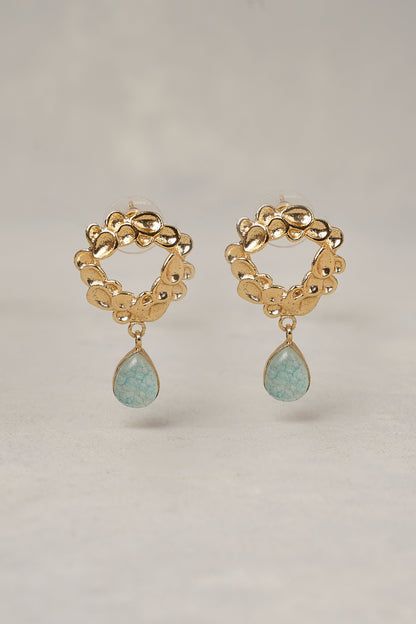 Gold Wreath Drop Earrings