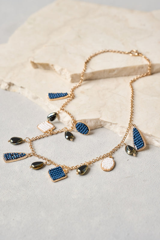 Midnight Shimmer Charm Necklace - Multicolour