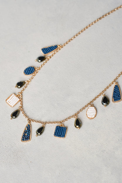 Midnight Shimmer Charm Necklace - Multicolour