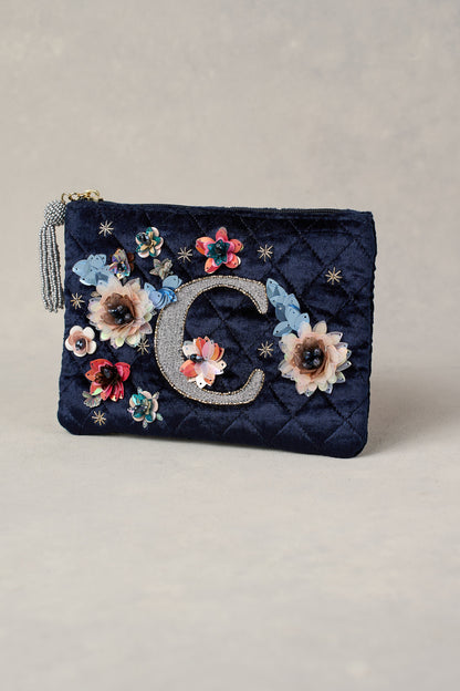 C Monogram Cosmetic Bag - Blue