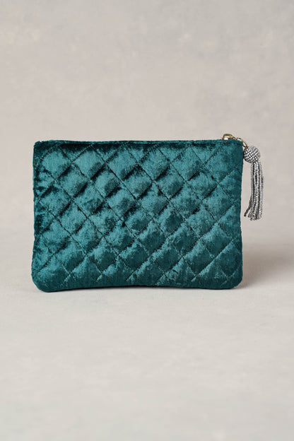 R Monogram Cosmetic Bag - Emerald