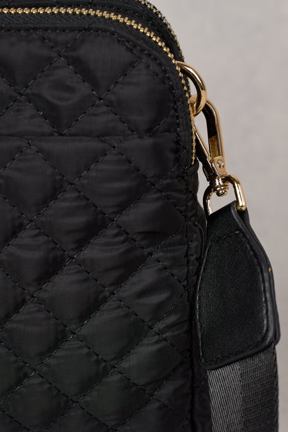 Naomi Quilted Crossbody Bag - Black