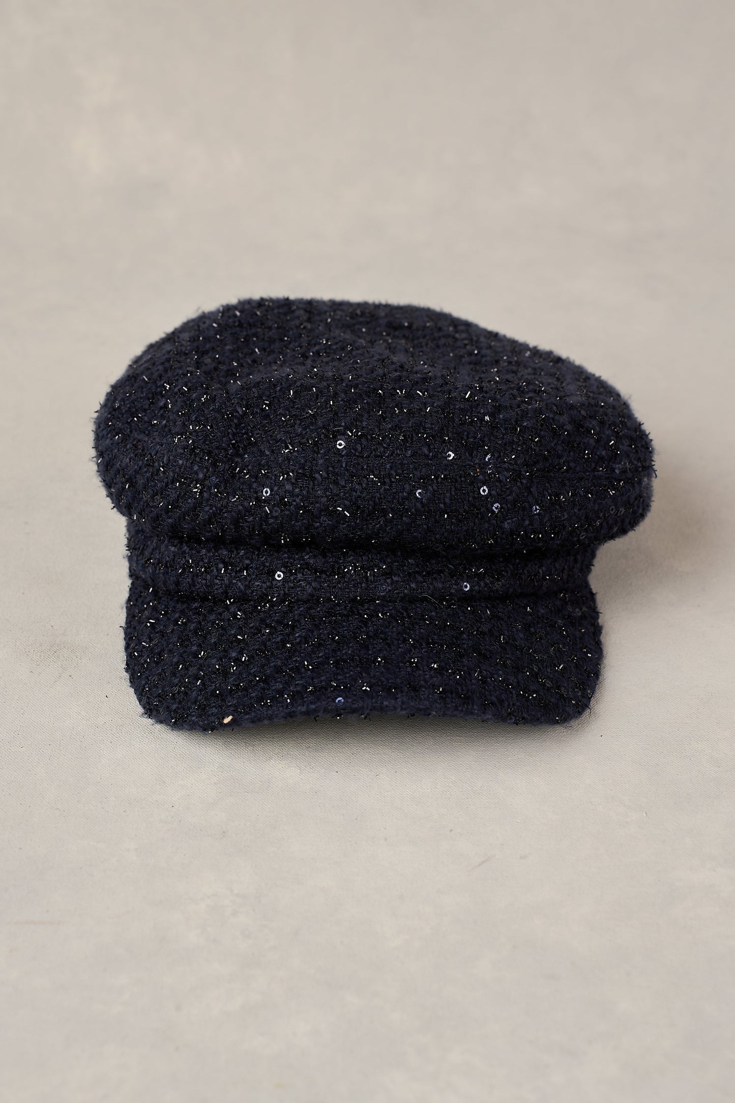 Navy Sequin Baker Boy