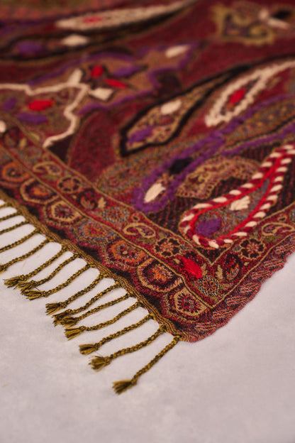 Paisley Swirls Wool Scarf - Multicolour