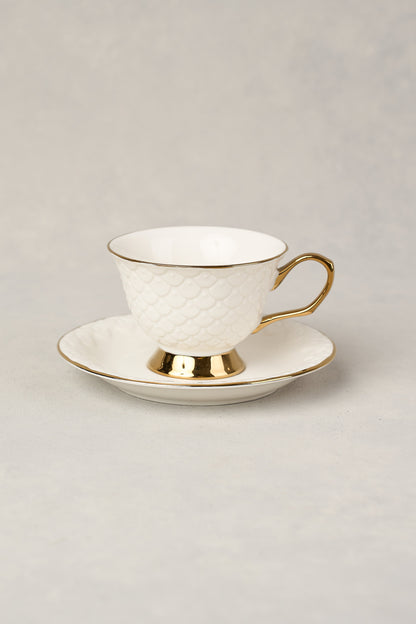 Ripple White Cup & Saucer