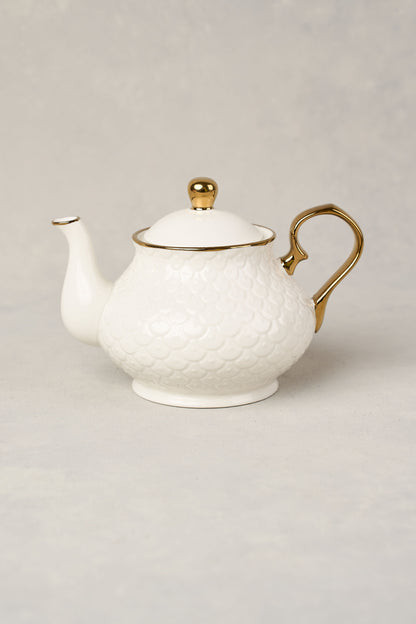 Ripple White Teapot