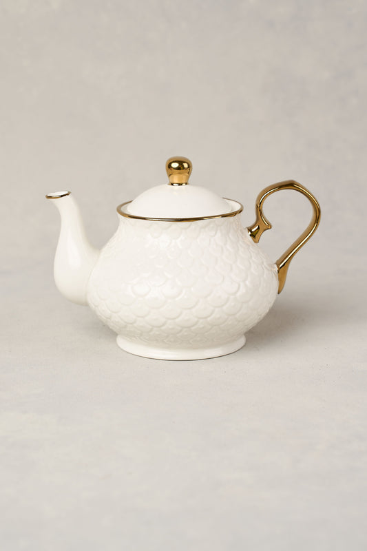 Ripple White Teapot