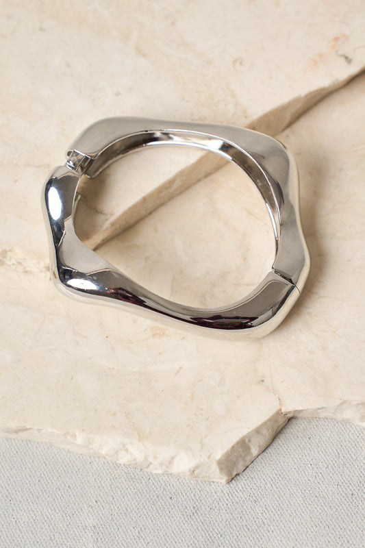 Sculptural Silver Bangle