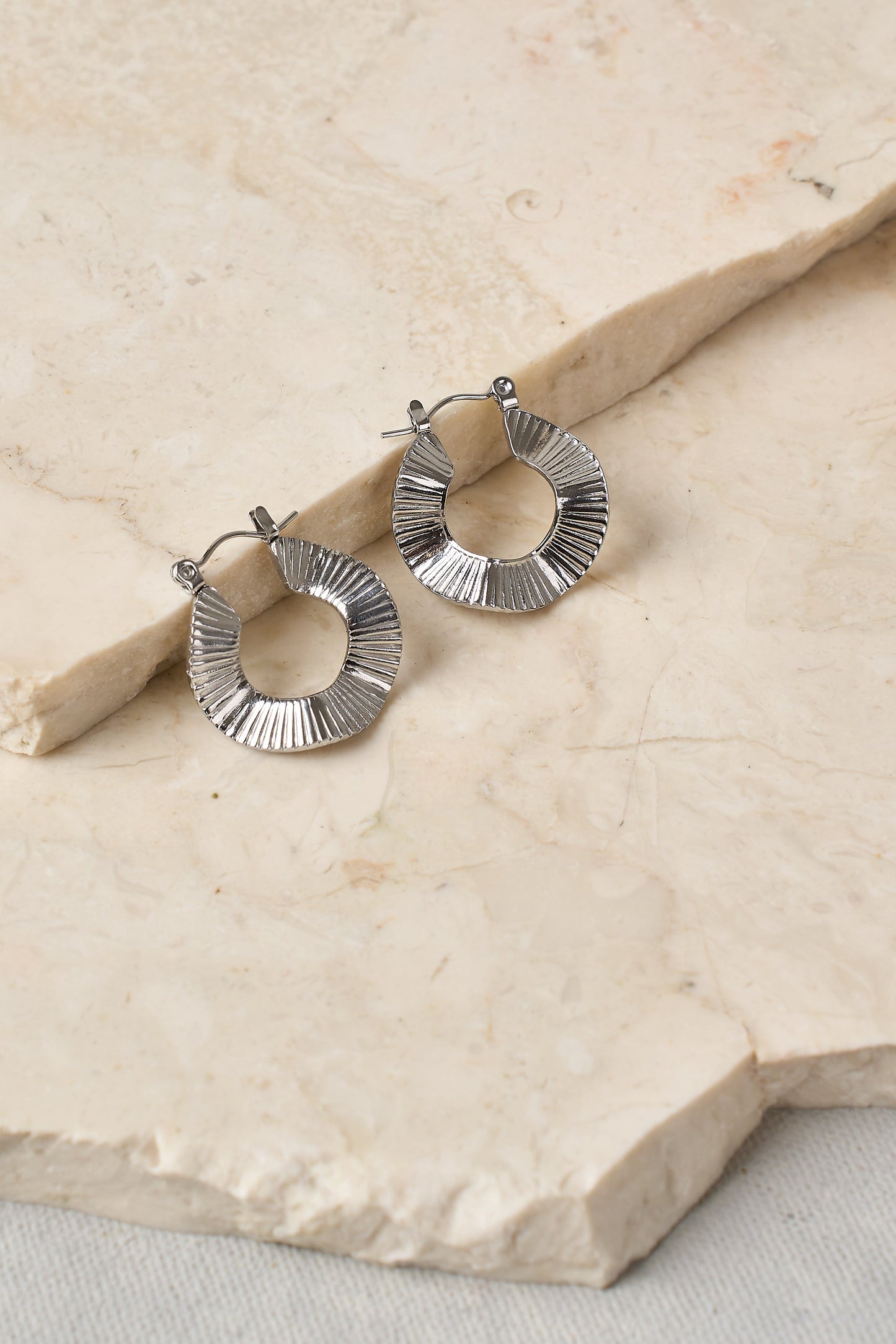 Silver Sculptural Hoops