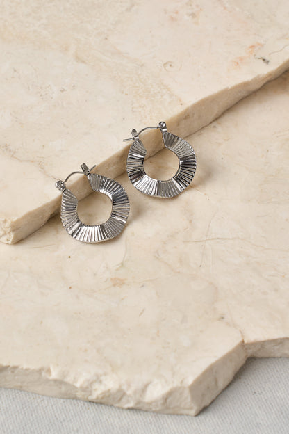 Silver Sculptural Hoops