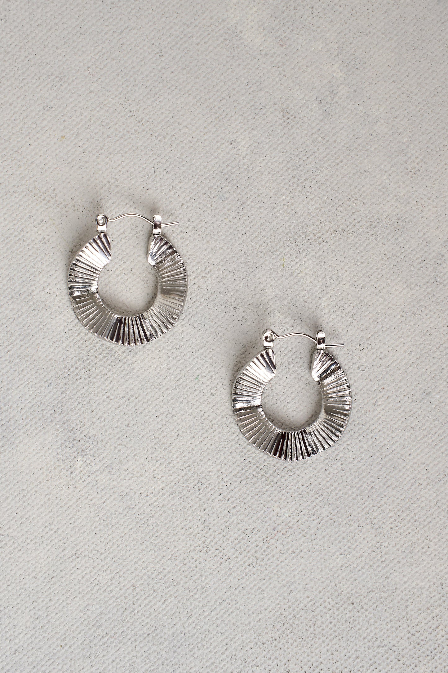 Silver Sculptural Hoops