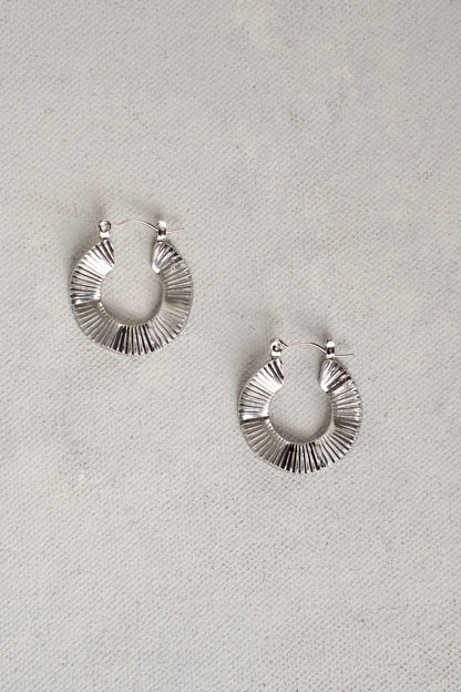 Silver Sculptural Hoops