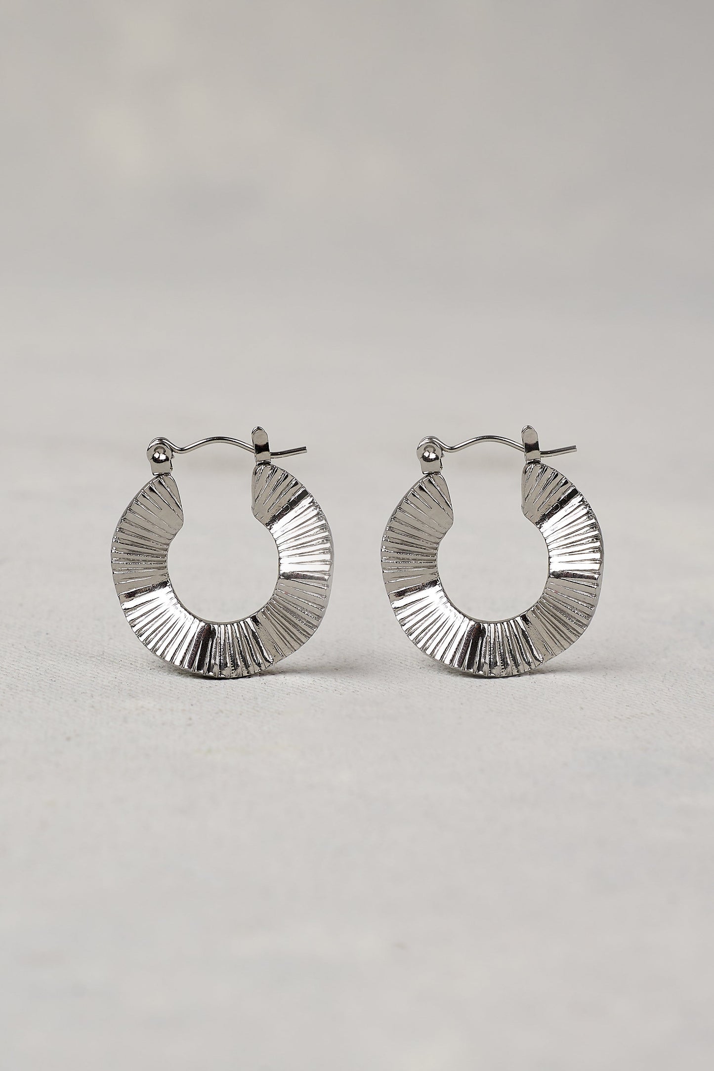 Silver Sculptural Hoops