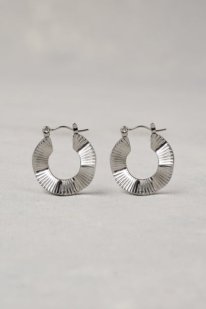 Silver Sculptural Hoops
